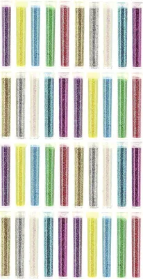 Imagen del producto de Polvo de brillantina para manualidades y decoración. Decoración brillante de colores. Pack de 40 unidades de 4 gramos