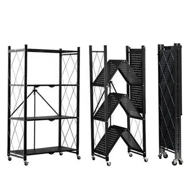 Produktbild von Seven Comfort Küchenregal Standregal Mikrowellen Regal Küchentischregal mit 4 Ebenen Küchenwagen Schwarz