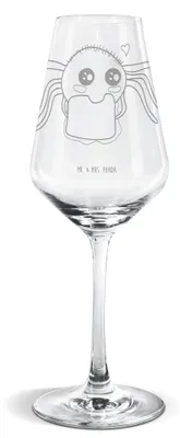 Produktbild von Mr. & Mrs. Panda Weinglas Spinne Agathe Sandwich - Transparent - Geschenk, Verfressen, Glück, Für Weißwein, Alles Wird gut, Weißweinkelch, Mut, Hunger, wein glas
