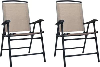 Image de Chaises de jardin pliables lot de 2 Textilène Taupe