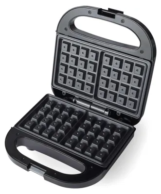 Doppel-Waffeleisen, antihaftbeschichtet, 750 W, belgische/amerikanische Waffeln