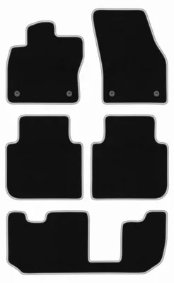 Produktbild von Velours-Fußmatten für Skoda Kodiaq 2016- (7-Sitzer) – 4-tlg, Schwarz/Silber, passgenau – Wielganizator CARLUX