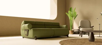 Immagine prodotto di Soggiorno Sedute Divano verde a 3 posti Poltrona imbottita beige