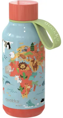 Produktbild von Quokka Kids Solid, Edelstahlflasche / Thermoskanne mit Schleife Map of Life, 330ml, 40146