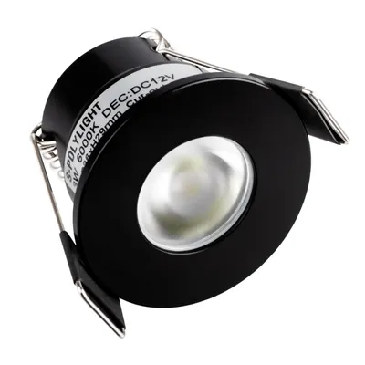 Produktbild von S-Polylight PREMIUM Mini LED- Einbauspots Kaltweiß 6.000K, DIMMBAR, IP65, FUNK 3W LED Einbaustrahler Terrassenüberdachung, Terrassenbeleuchtung, Bad, Sauna, LED Spots (SCHWARZ, 1x LED-Spot)