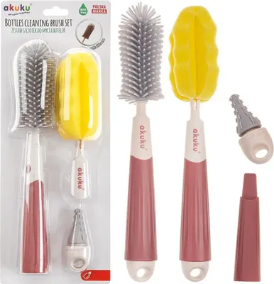 Produktbild von Akuku Flaschen- und Schnuller-Reinigungsbürsten-Set 3in1