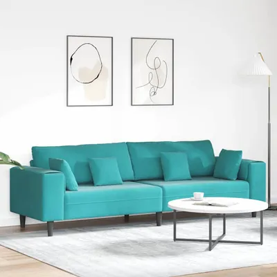 Obrázok produktu pre vidaXL Pohovka tyrkysová 250 x 77 x 76 cm zamatová