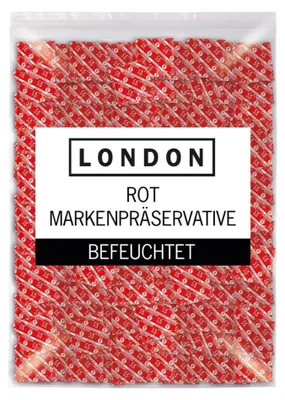Image de London Préservatifs Humides Rouge Fraise 1.000 Préservatifs