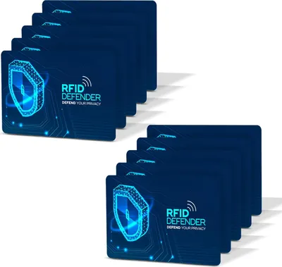Produktbild von RFID DEFENDER 10x NFC RFID Karte Karten Set RFID & NFC Schutz Blocker Card für EC Kreditkarten Ausweis