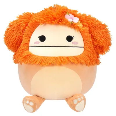 Produktbild von Jazwares Squishmallows Plüsch Hellorange Bigfoot Mit Blumennadel Shasta Figur 30 Cm Orange  Orange One Size