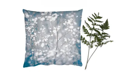 Produktbild von MuchoWow® Zierkissen Sofakissen Wohnzimmer Dekokissen 40x40 cm Äste - Schnee - Winter - Natur - Botanisch - Foto Kissen - Schlafzimmer Dekoration