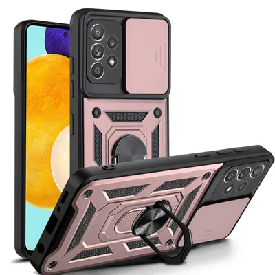 Produktbild von Outdoor Panzer Hülle für Samsung Galaxy A52 mit Kameraschutz Ringhalter Bumper Rosegold