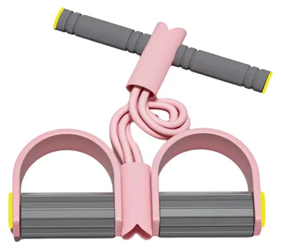 Produktbild von Pedal-Widerstandsbänder mit Griff, 4/6-Rohr-Elastikband für Yoga, Pedalzug, manuelles Zugseil für Bauch-, Taillen-, Arm- und Beindehnung sowie Abnehmtraining