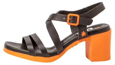 Produktbild von Art Sandalen mit Absatz Damen 1840 NAPPA BLACK-ORANGE/ CANNES Farbe Schwarz