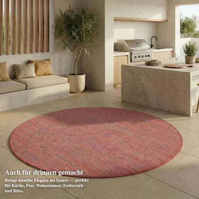 Immagine prodotto di Tappeto per interni ed esterni - Tappeto resistente alle intemperie per balcone, terrazza, giardino, soggiorno, cucina - Resistente ai raggi UV e all'acqua - Dimensioni 160 x 160 cm, arcobaleno
