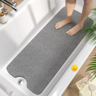Produktbild von Badewannenmatte rutschfest 100x40cm Grau PVC Schnelltrocknend Zuschneidbar