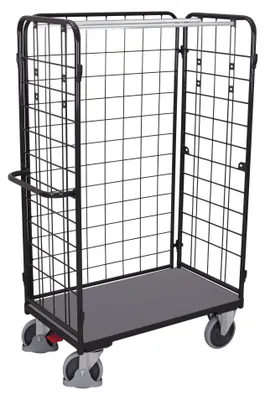 Produktbild von Paketwagen - 3 Gitterwände - Traglast 500 kg - 1.820 x 825 x 1.390 mm (HxBxT) - anthrazitgrau