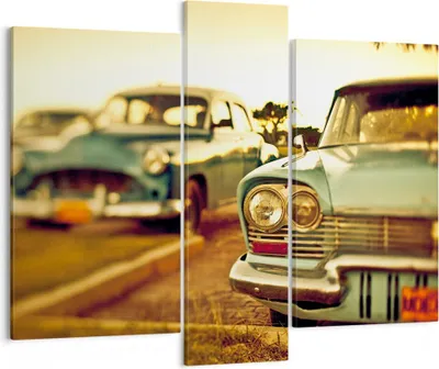 Produktbild von Bild auf Leinwand - Leinwandbild - Auto Kuba Klassiker - 95x80cm - Wand Bild - Wanddeko - Wandbilder - Leinwanddruck - Bilder - Kunstdruck - Wanddekoration - Leinwand bilder - Wandkunst - CB95x80-3491
