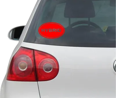 Produktbild von Aufkleber / Autoaufkleber - JDM - Die cut - HYBRID EURO OVAL - Prius - Folie Auto Decal Sticker - rot - 139mm x 86mm