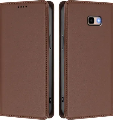 Image de Etui en cuir pour Samsung Galaxy J4 Plus, étui magnétique en cuirPolyuréthaneavec support Marron