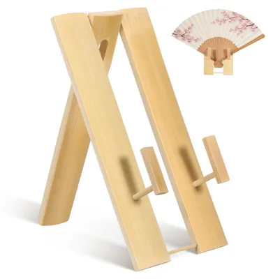 Holz-Fächerständer für japanische Faltfächer, 18x8x4 cm