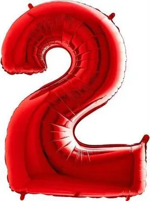 Produktbild von Riesenzahl Folienballon 40"/102cm | Rot Zahl: 2