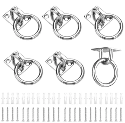 Produktbild von Set mit 6 Edelstahl-Augenplatten mit Ring