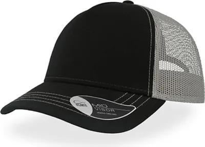Produktbild von Atlantis RCAN | Rapper Canvas Cap, 5-Panel-Mesh-Cap - Farbe: Black/Grey - Größe: One Size