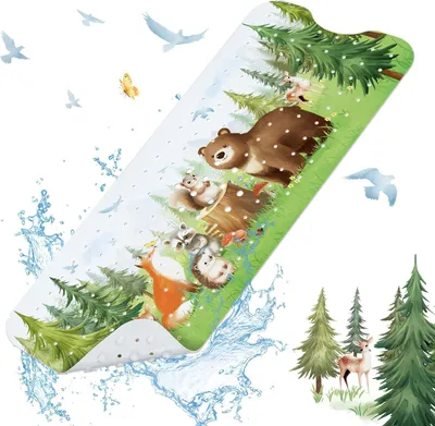 Produktbild von Badematte 100x40 cm, Waldtiere, rutschfest, für Kinder