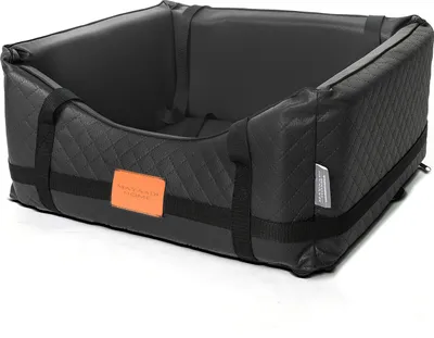 Produktbild von Hundeautositz Kunstleder Pako Pik Schwarz XL (75 x 65 cm) Hundesitz Hundebett Autokörbchen Gesteppt Mayaadi Home