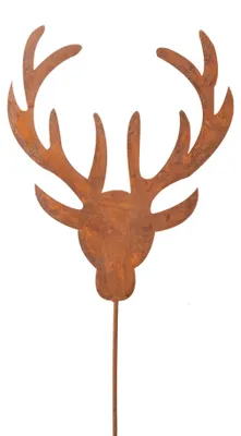 Produktbild von Metall Stecker HIRSCH, Reh Geweih Rost Gartenstecker Dekostecker 60cm