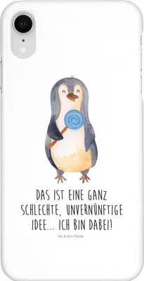 Produktbild von Mr. & Mrs. Panda Iphone XR Handyhülle Pinguin Lolli - Weiß - Geschenk, Süßigkeiten, Handy Case, Spruch, Unvernünftig, Premium Kunststoff, Gauner