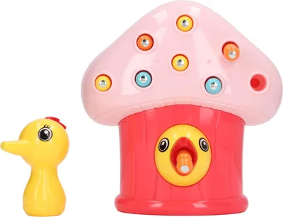 Produktbild von Magnetische Vögel, Wurmspielzeug, Feinmotorik, sensorische Entwicklung, Vogelfütterungsspiel für Kinder, Kleinkinder, Rosa