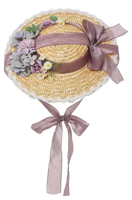 Productafbeelding van Hut voor dames en meisjes, versierd met kant en bloemen