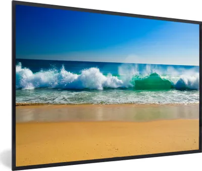Produktbild von MuchoWow® MuchoWow® Gerahmtes Poster Meer - Golf - Strand 60x40 cm - Poster mit zchwarzem Bilderrahmen - Printing - Wanddeko Schlafzimmer