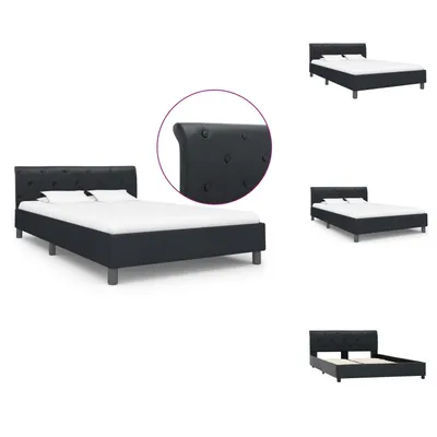 Produktbild von vidaXL Bettgestell Schwarz Kunstleder 140 × 200 cm -  Betten & Bettgestelle