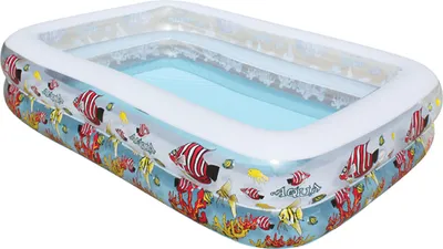 Produktbild von Pool für Familien, PVC, 262x175x51cm, transparenter Rahmen, 2 Ringe