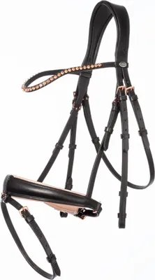 Immagine prodotto di Briglia Kavalkade Rose in nero-rosa, taglia cavallo:warmblood