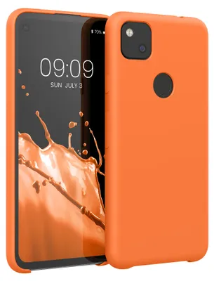 Produktbild von kwmobile Handyhülle für Google Pixel 4a Hülle - Case Silikon - Kabelloses Laden - Schutzhülle Cover in Fruity Orange