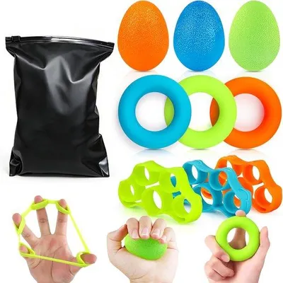 Produktbild von Premium-Fingerübungsgerät, Klimbball, Handtraining, Handtrainingsset, Handtrainer, Fingerübungskugeln zur Stärkung
