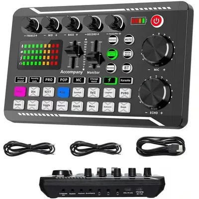 Produktbild von DJ Mischpult mit mehrere Soundeffekten, USB Soundkarte mit DSP-Technologie, Audio Mixer - DJREE