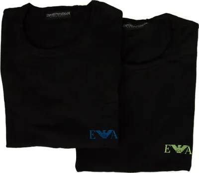 Produktbild von Pack 2 Herren Kurzarm Bipack T-Shirt mit Rundhalsausschnitt EMPORIO ARMANI Artikel 111670 9P715, L, Cotone 95%,Elasthan 5%