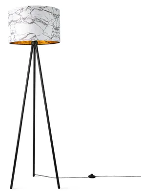 Produktbild von Stehlampe Wohnzimmer Lampenschirm Stoff Stehleuchte Leselampe Abstrakt Vintage