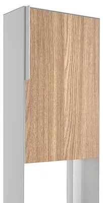 Produktbild von Standbriefkasten Faro in Weiß mit Holzdekor-Front