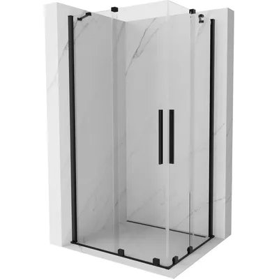 Obrázok produktu pre Mexen Velar Duo sprchová kabína, posuvné dvere 90 x 80 cm, Priehľadné, Čierna - 871-090-080-02-70