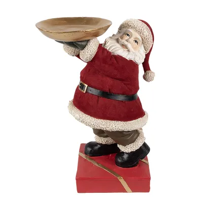 Zdjęcie produktu dla Clayre & Eef Figurka świąteczna Ojciec Boże Narodzenie 26 cm czerwony polyresin
