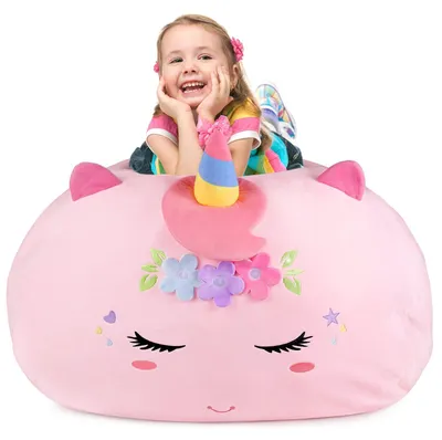 Sitzsack Einhorn 200 L, Polyester, 61x61x50 cm, Rosa