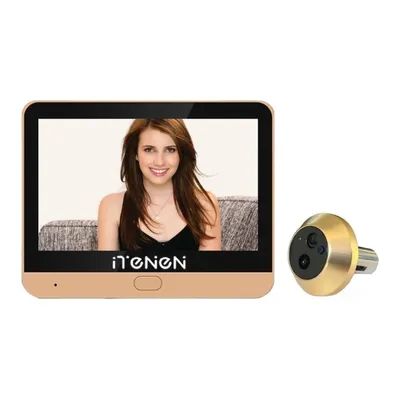 Produktbild von iTenen WLAN Türspion-Kamera mit 4,3 Zoll Monitor 3 MP Nachtsicht PIR-Bewegungserkennung Akku 5000 mAh Tuya App Gold
