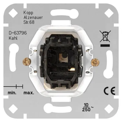 Obrázok produktu pre Kopp 503600006, Kolískový spínač, Termoplastik, Šedá, IP20, 250 V, 10 A