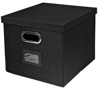 Aufbewahrungsbox für Hängeregister passend für Kallax im DIN A4 Format in Schwarz